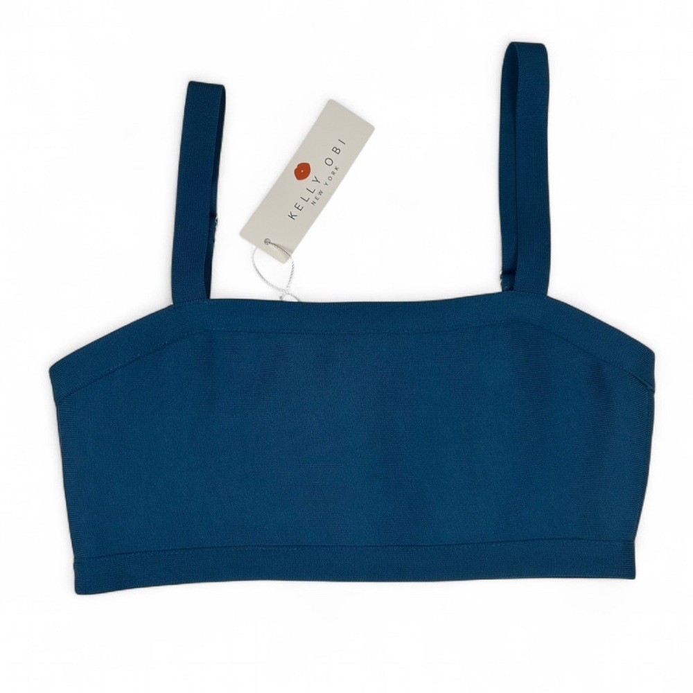 Kelly Obi New York Teal Bandage Crop Top.